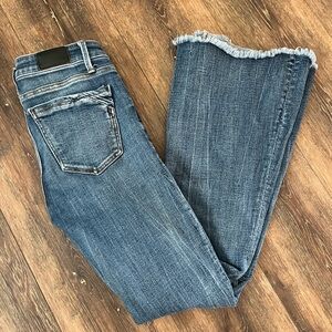 Buckle Black Women's Fit No. 53 Flare Jeans with Frayed Hem 25x32